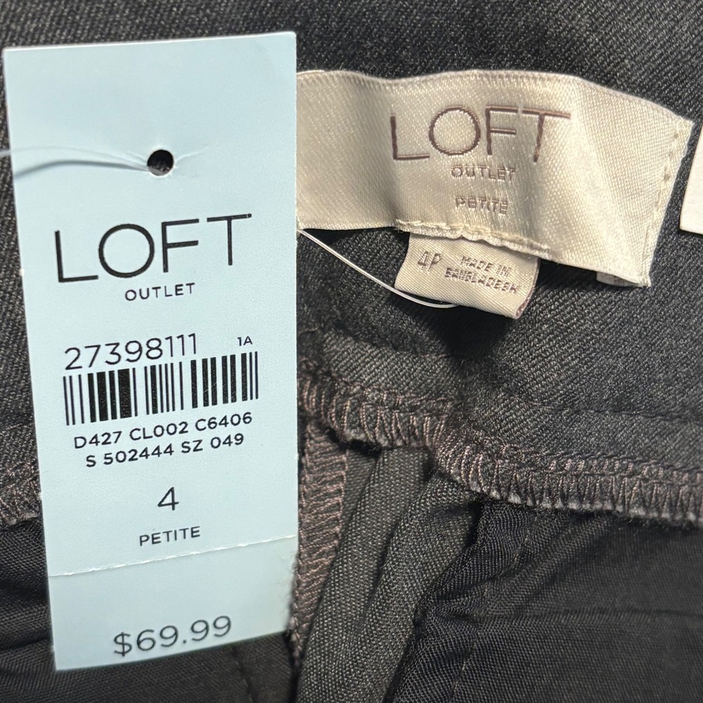 Loft Skinny Ankle Pants Gray Heather Slim Fit Petite 4P NEW 27398111 - Picture 5 of 6